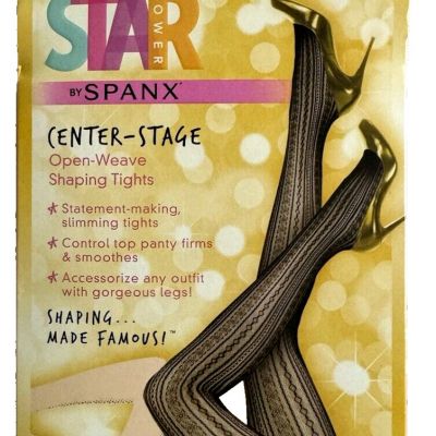 Star Power by Spanx Shaping Tights Black Boudoir Patterned Women's  Size B